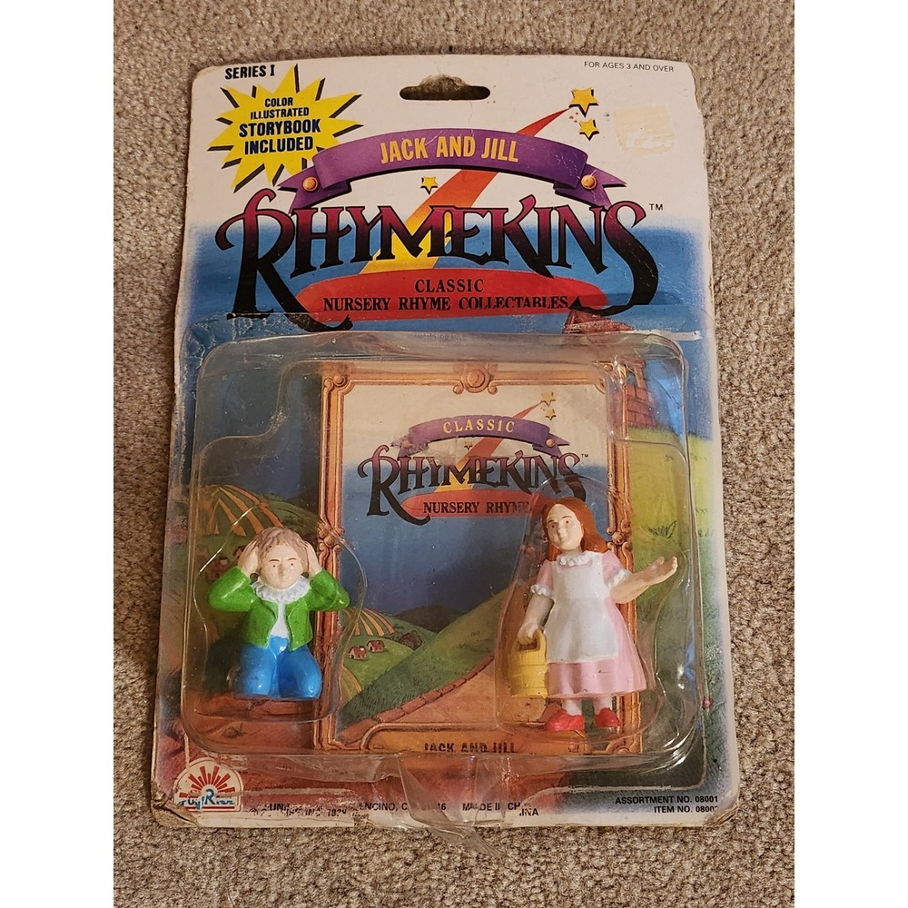 Vintage 1988 Funrise Rhymekins Jack and Jill Nursery Rhyme Figures Series I New